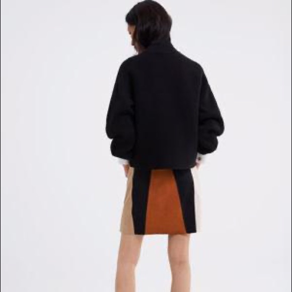 ZARA FAUX SUEDE CHECKED PATCHWORK MINI SKIRT BRAND NEW WITH TAGS SMALL - Picture 6 of 6